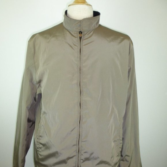 Banana Republic reversible black tan zip windbreaker L